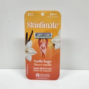 ⭐4/$15 Skintimate Vanilla Sugar Exfoliating 4-Blade Disposable Razors, 4CT